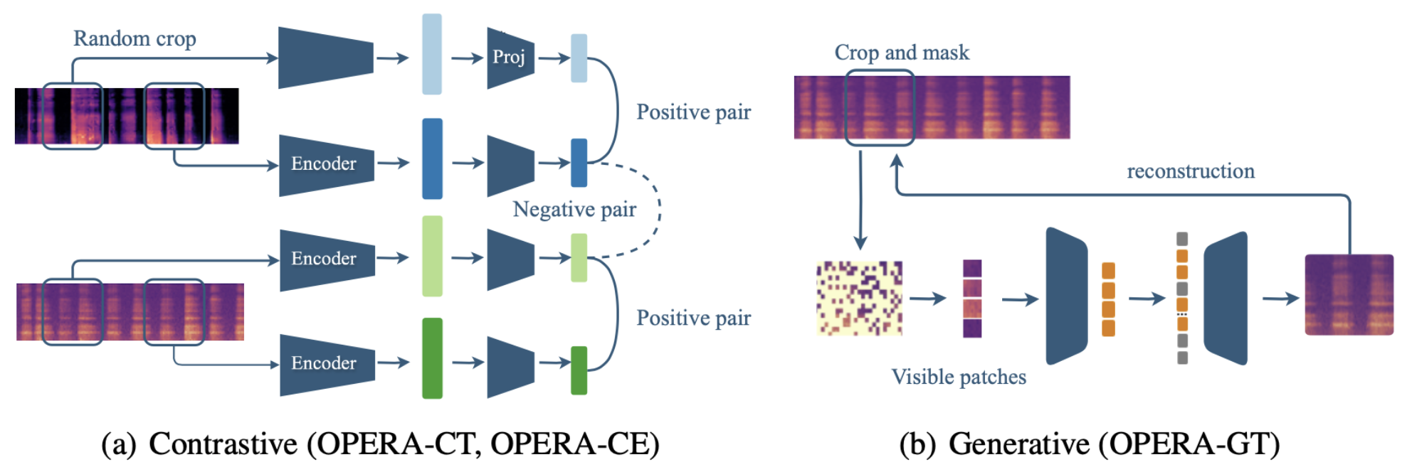 Self-supervised pretraining methods used in OPERA